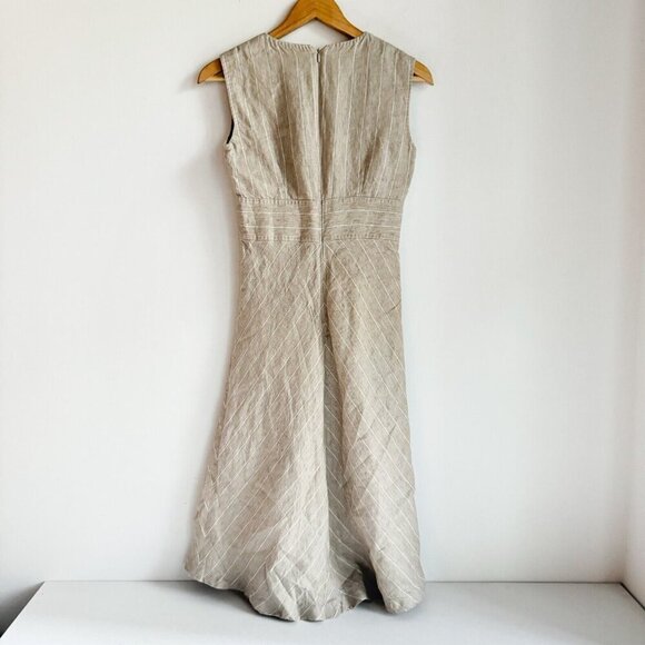 Max Mara Linen striped Sleeveless Midi Dress XS/S - Picture 5 of 11